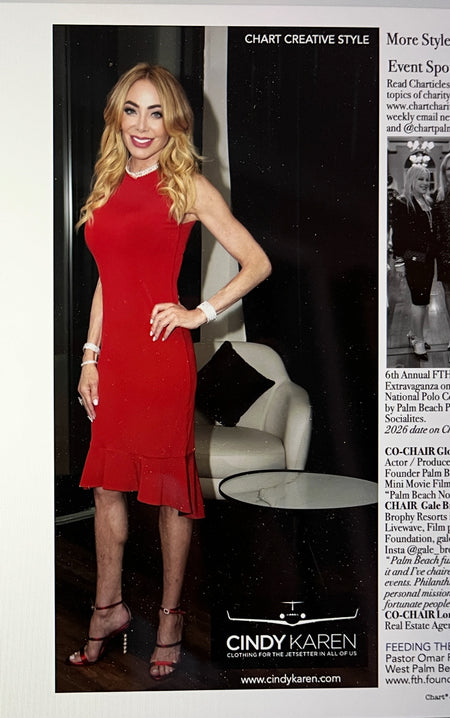 Florence<br> Flounced Asymmetrical Hemline in Red